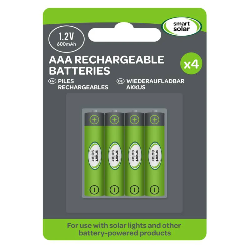 1.2V AAA Ni-MH 600mAh Rechargeable Battery 4 pk
