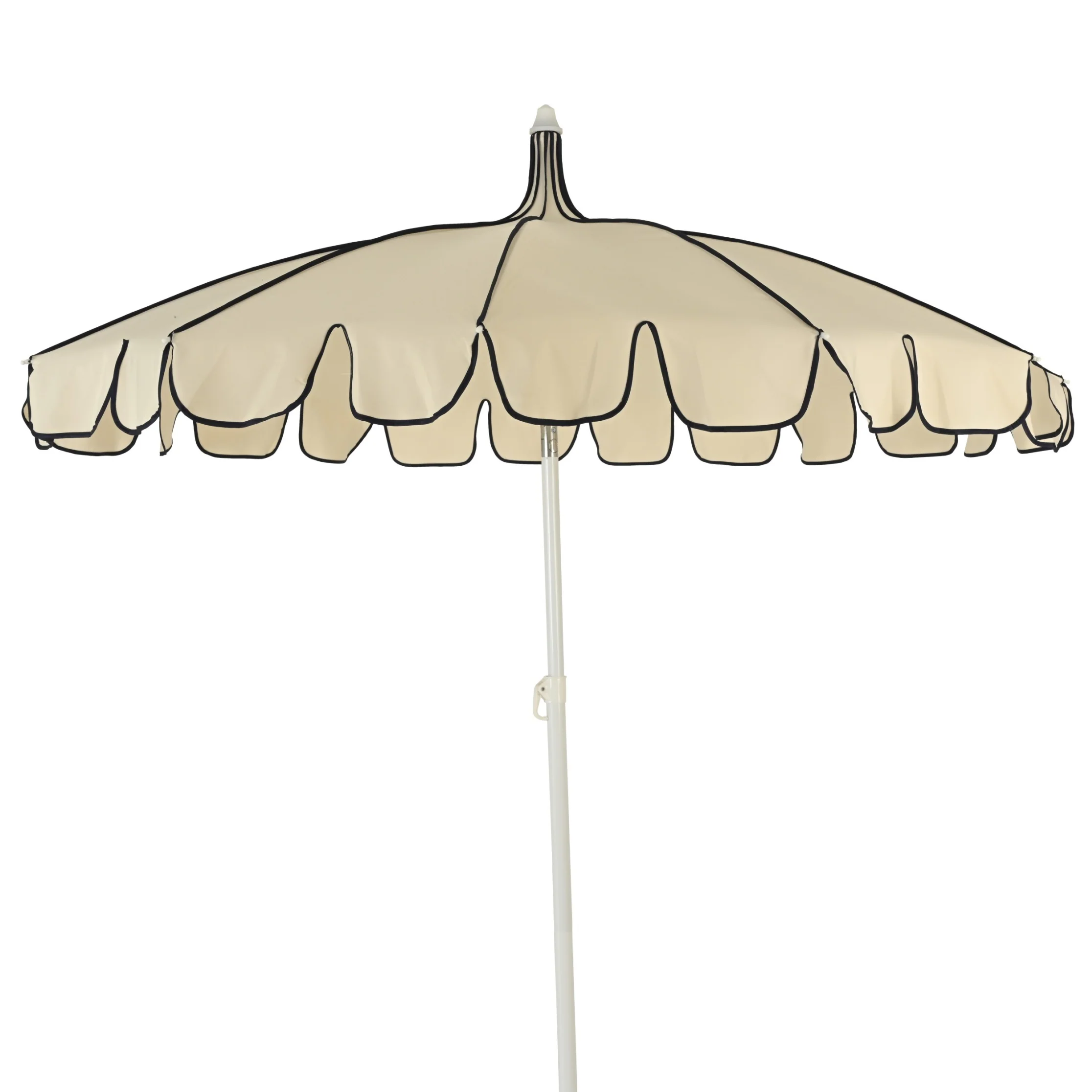 1.95m Cream/Blue Parasol with Adjustable Tilt