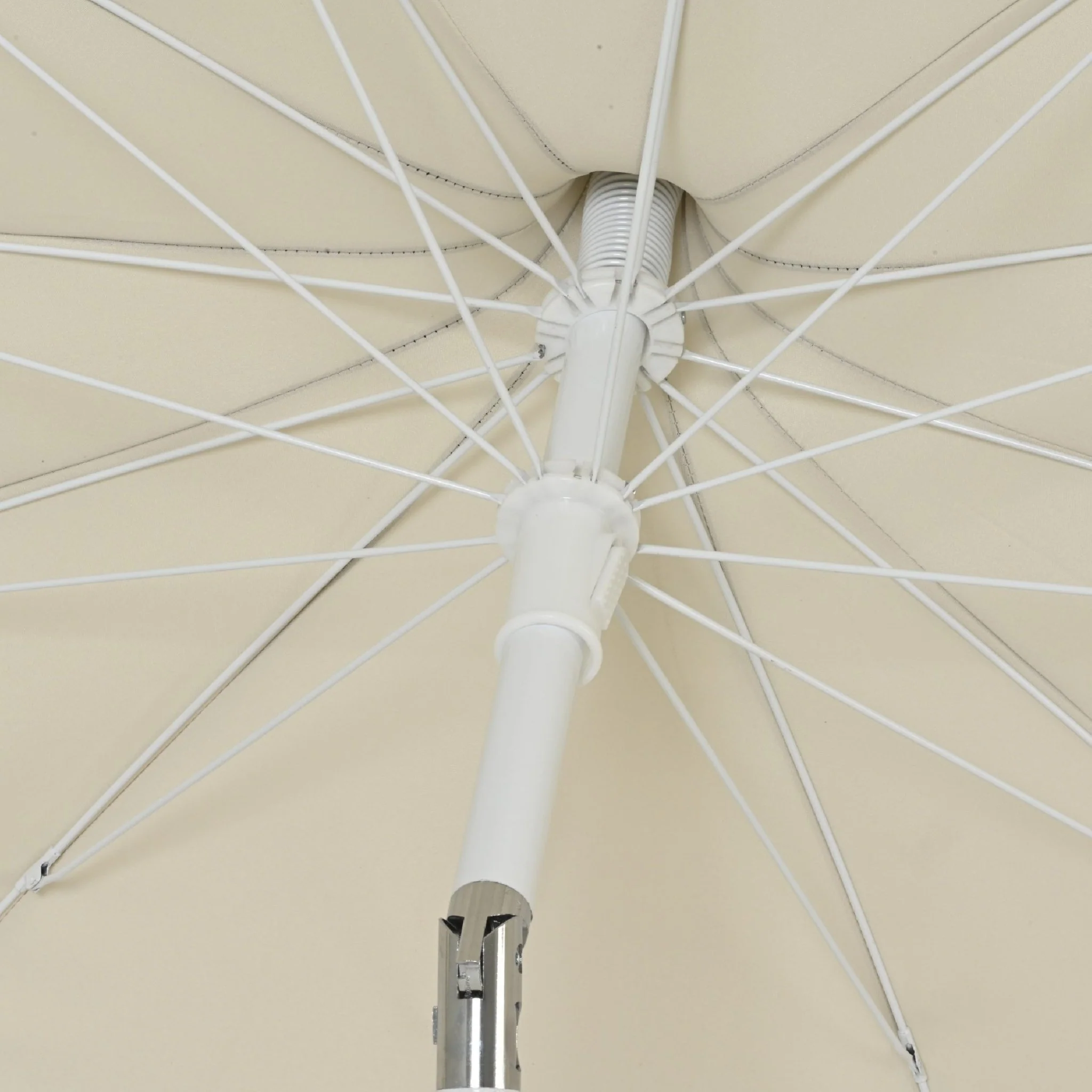 1.95m Cream/Blue Parasol with Adjustable Tilt - Image 7