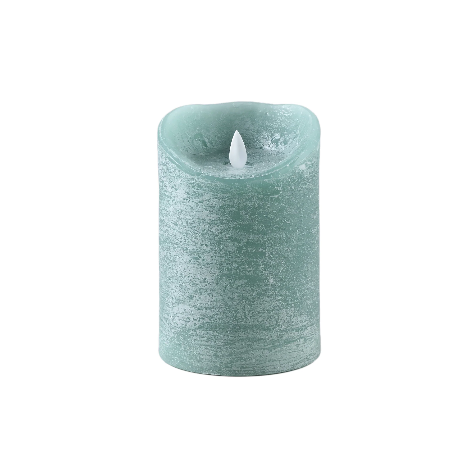 10x15 Led Light Candle Rustic Teal Moveable Flame