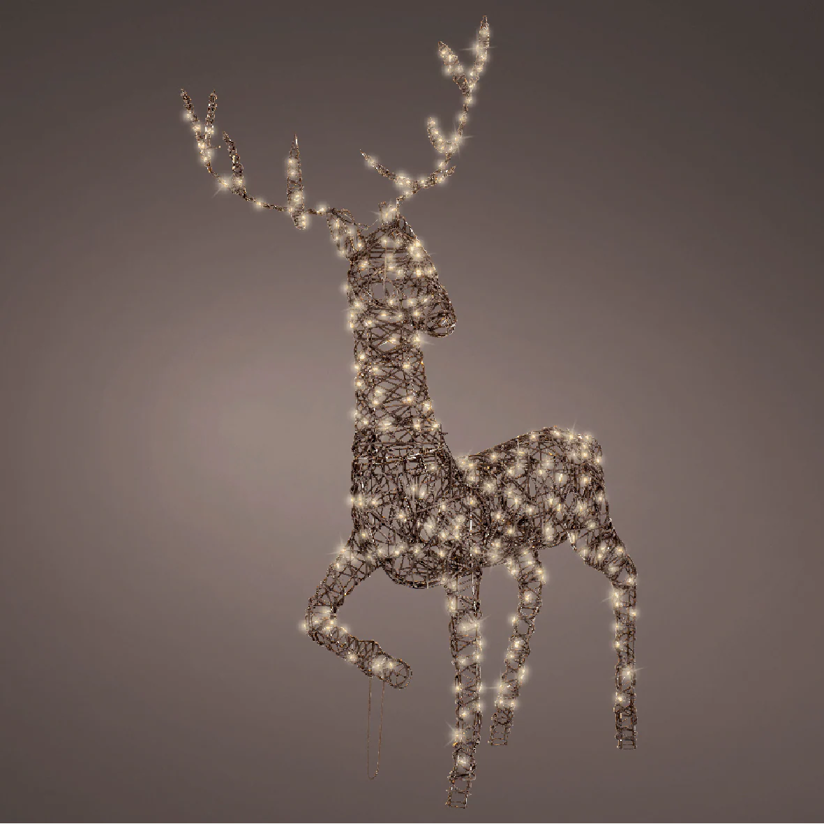 124cm Micro LED Wicker Reindeer with 360 Warm White Lights
