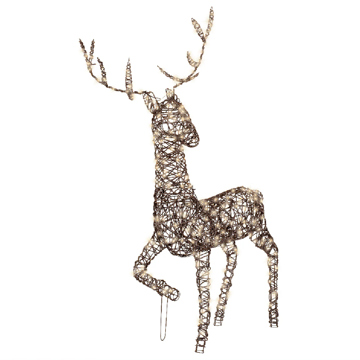 124cm Micro LED Wicker Reindeer with 360 Warm White Lights - Image 2