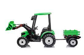 12V Ride On Tractor W/ Roof Trailer & Excavator - Image 2