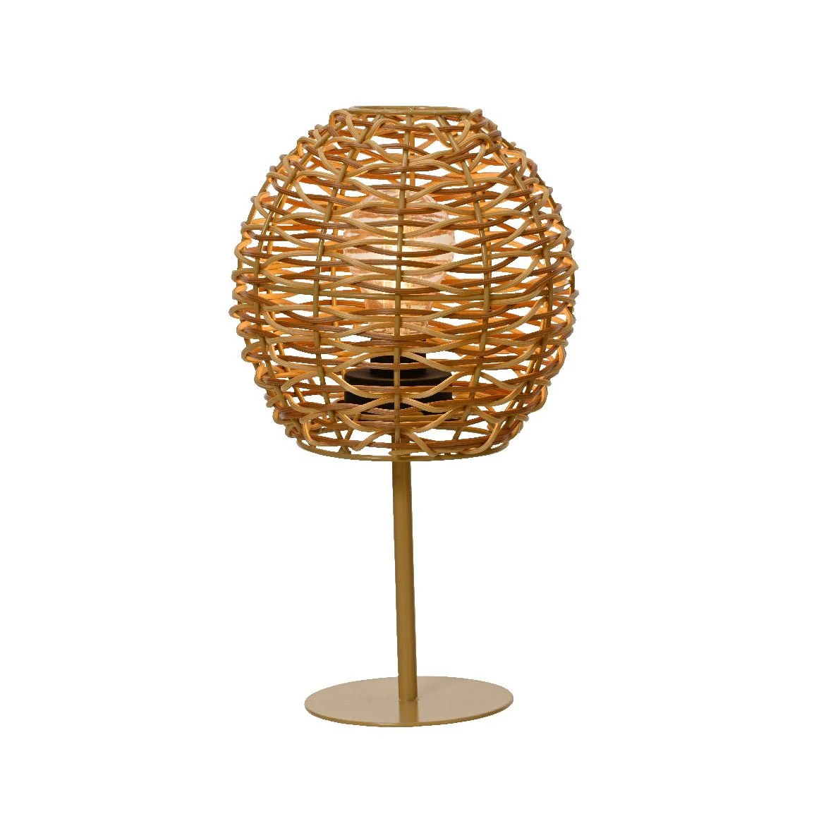 18cm Natural Wicker Battery Operated Outdoor LED Table Lamp - Image 2