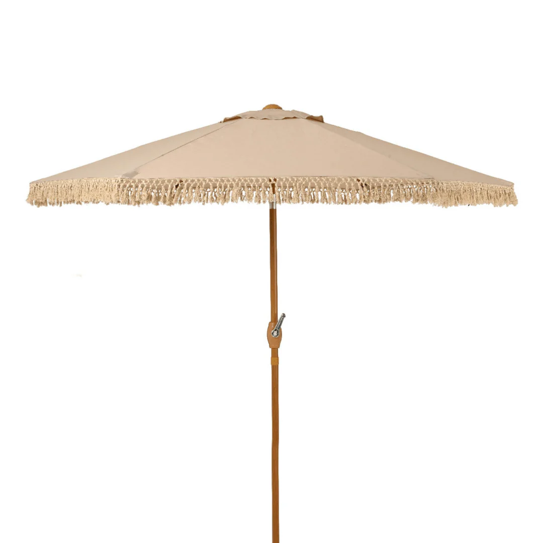 2.2m Crank & Tilt Garden Umbrella Parasol Taupe