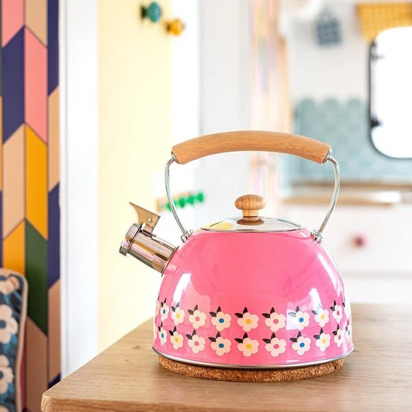 2.5L Whistling Kettle Stainless Steel – Rose Pink - Image 4