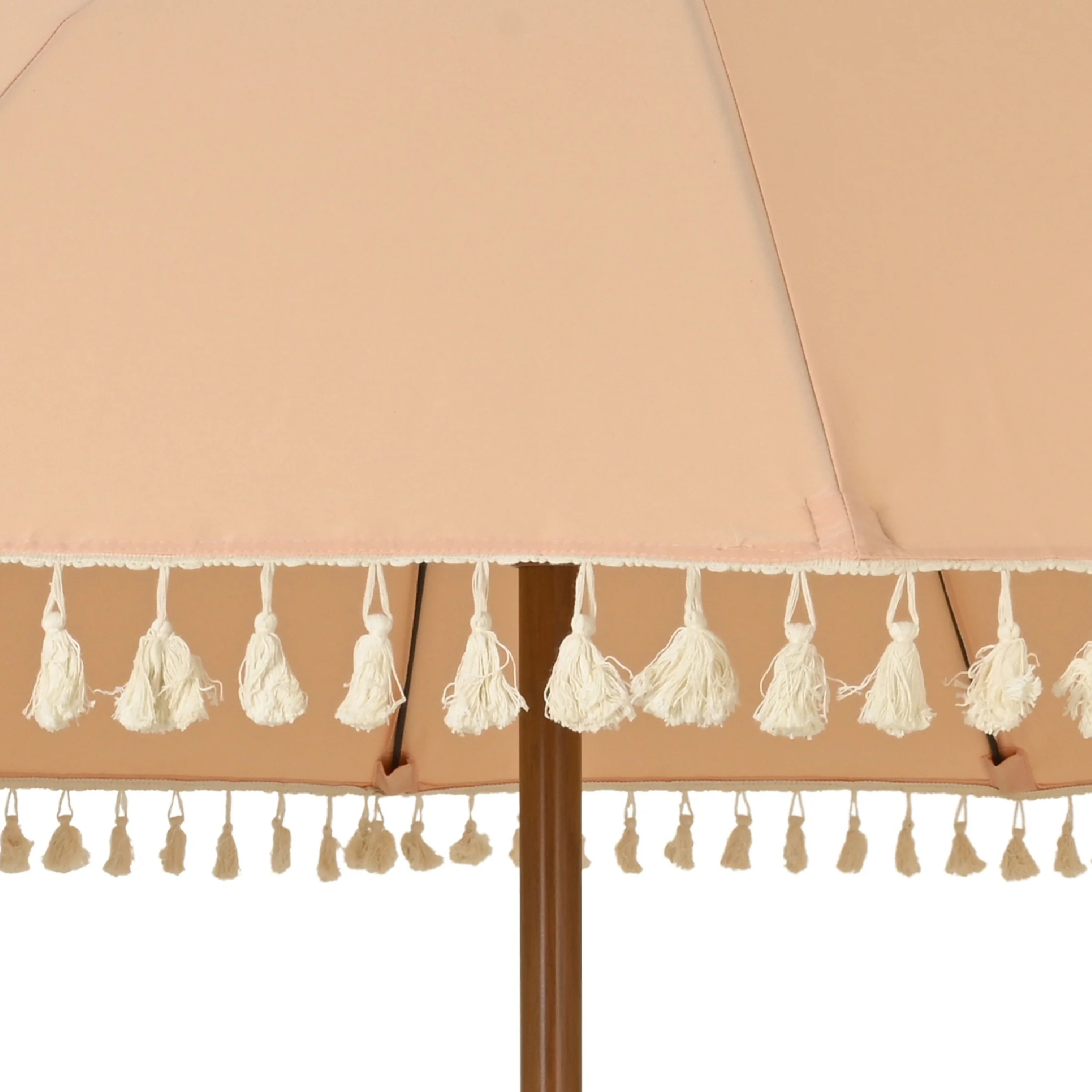 2.5m Peach Parasol with Tassels - Image 4