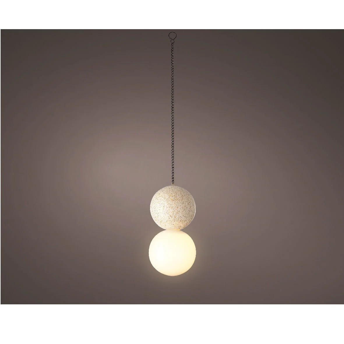 20x10cm Terracotta Polyresin Solar Hanging Light