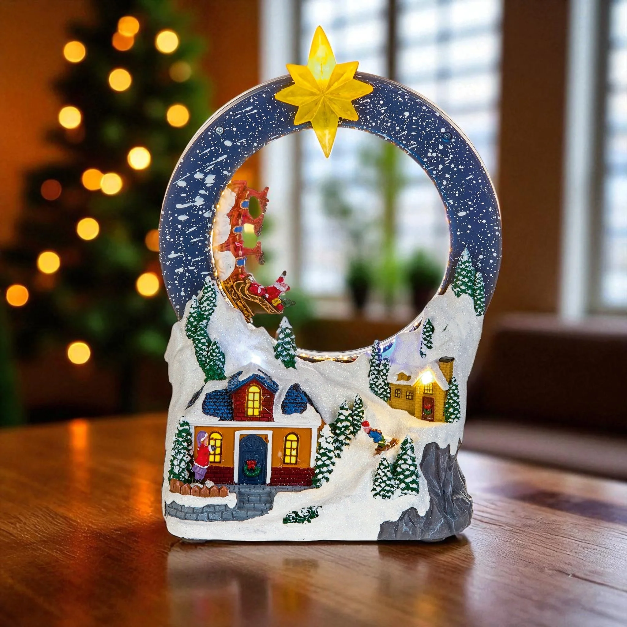 29cm BO Lit Village with Looping Santa Sleigh - Image 2