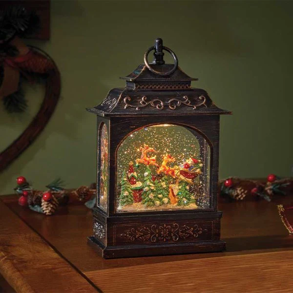 29cm SnowSwirl Flying Santa Lantern Battery Operated
