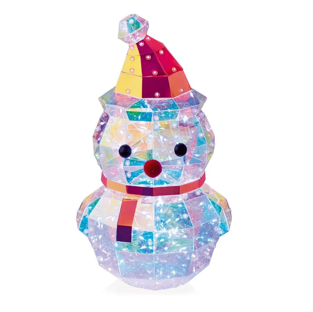 31cm B/O Dream Light Iridescent Snowman with 90 White LEDs