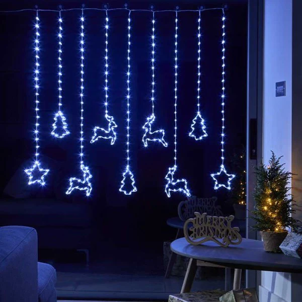 327 LEDs Festive Curtain Lights - Cool White