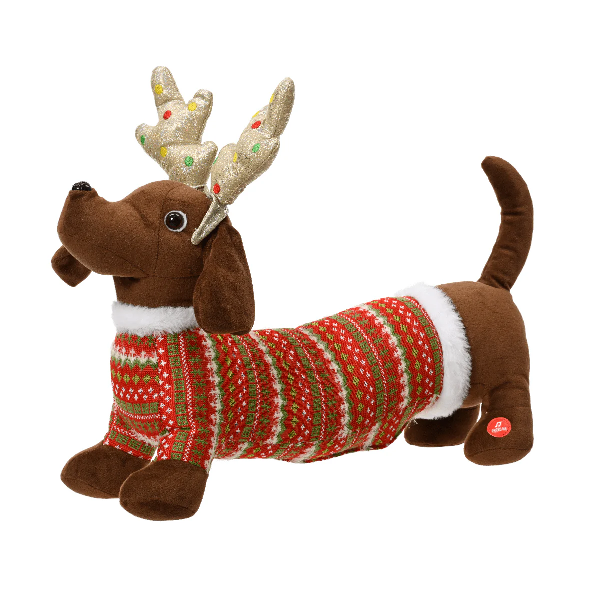 32cm Animated Dachshund Dog with Christmas Jumper - Image 2