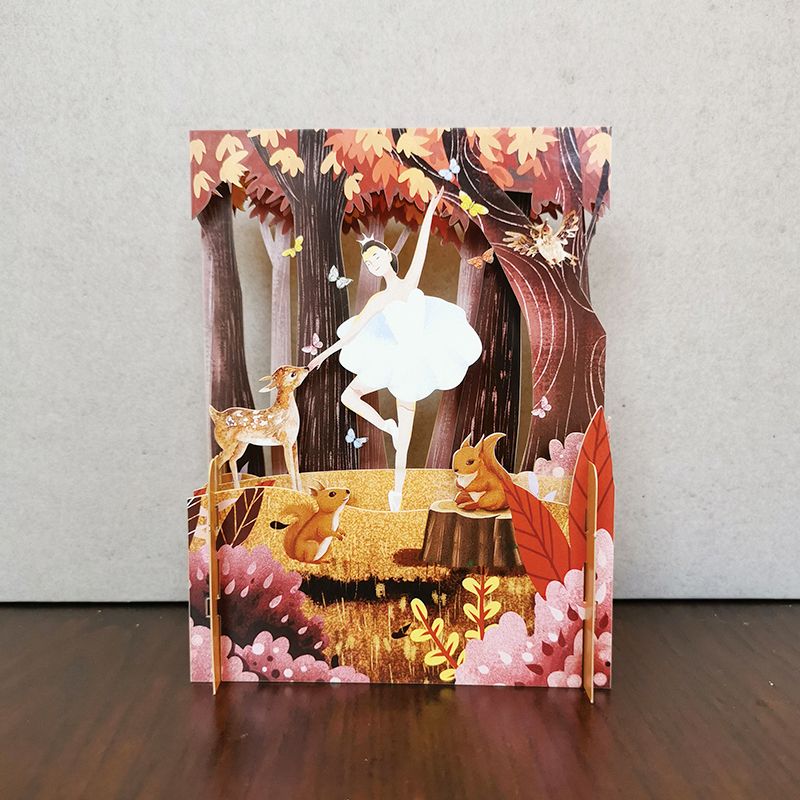 3D Pop Up Greeting Card Ballet MN026