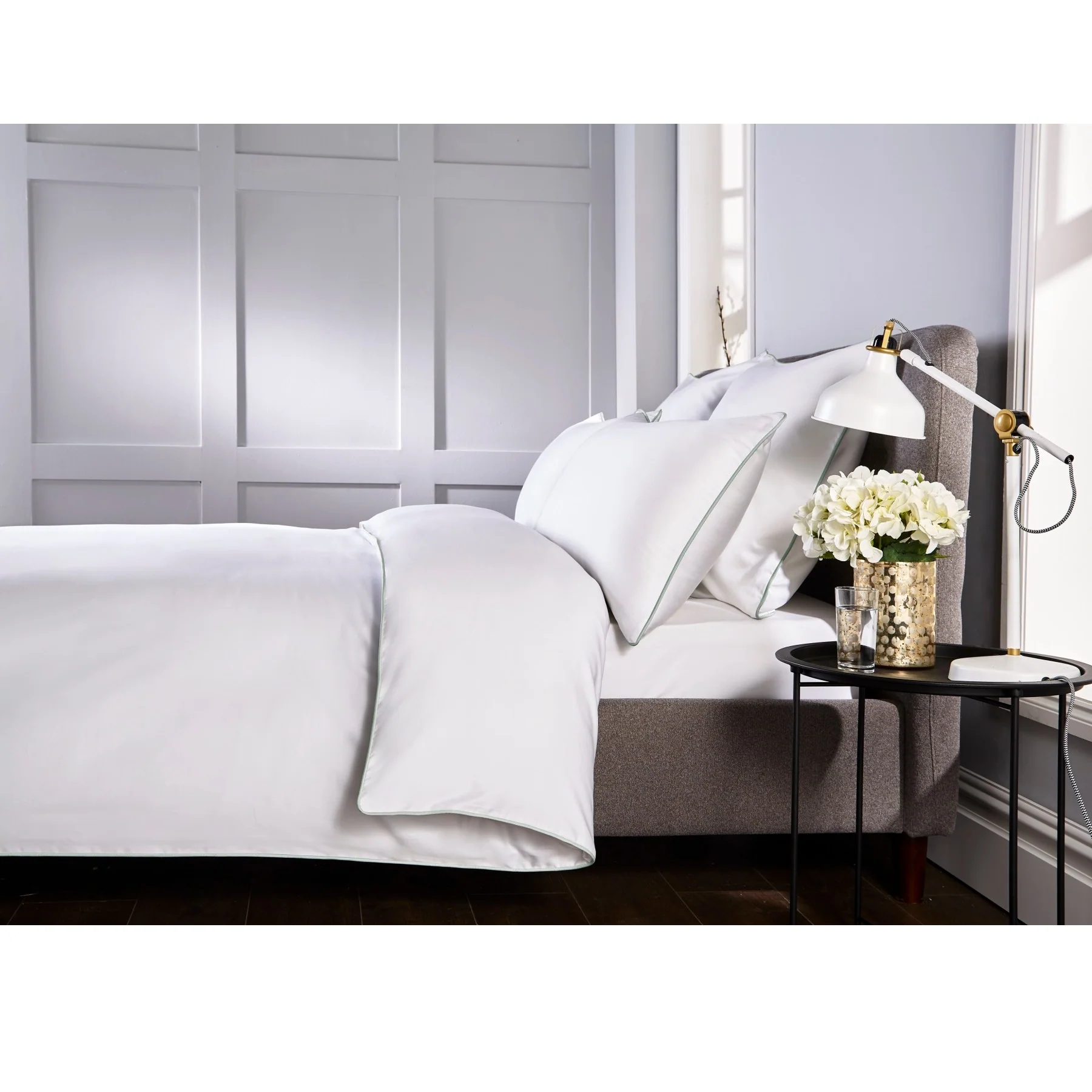 400 Thread Count Piped Grey Edge Duvet Set - Double - Image 2