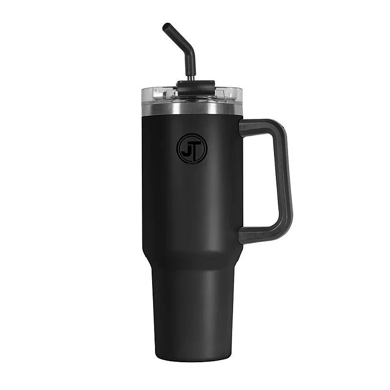 40oz Double Wall Vacuum Mug with Handle Black