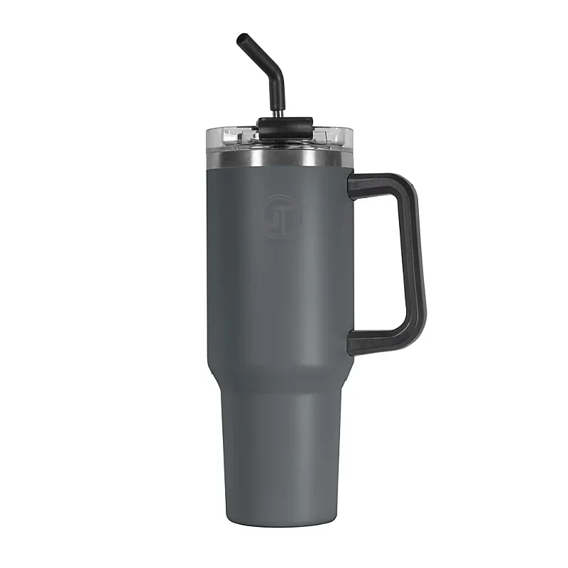 40oz Double Wall Vacuum Mug with Handle Grey
