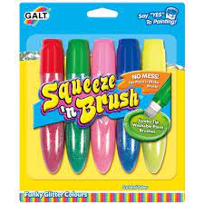 5 Glitter Colours Squeeze N Brush