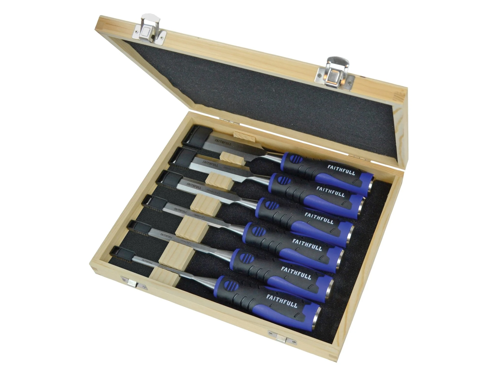Faithfull Soft Grip Chisel Set & Storage Box, 6 Piece