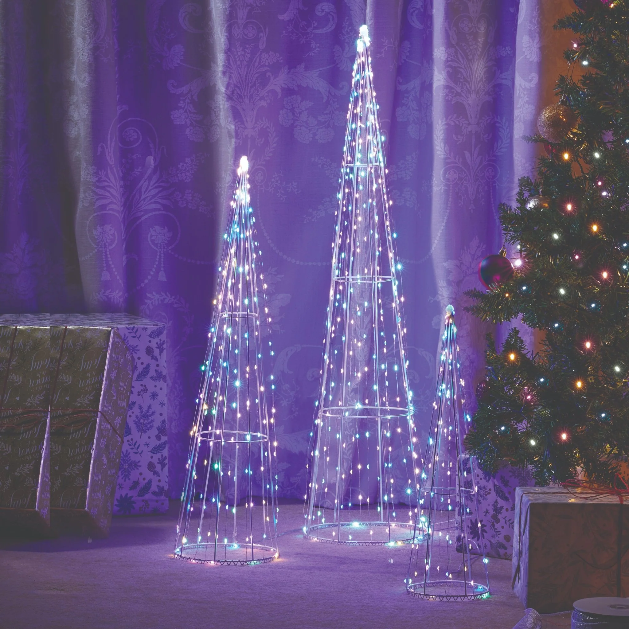 640 LED TreeCone Trio - Multi Coloured