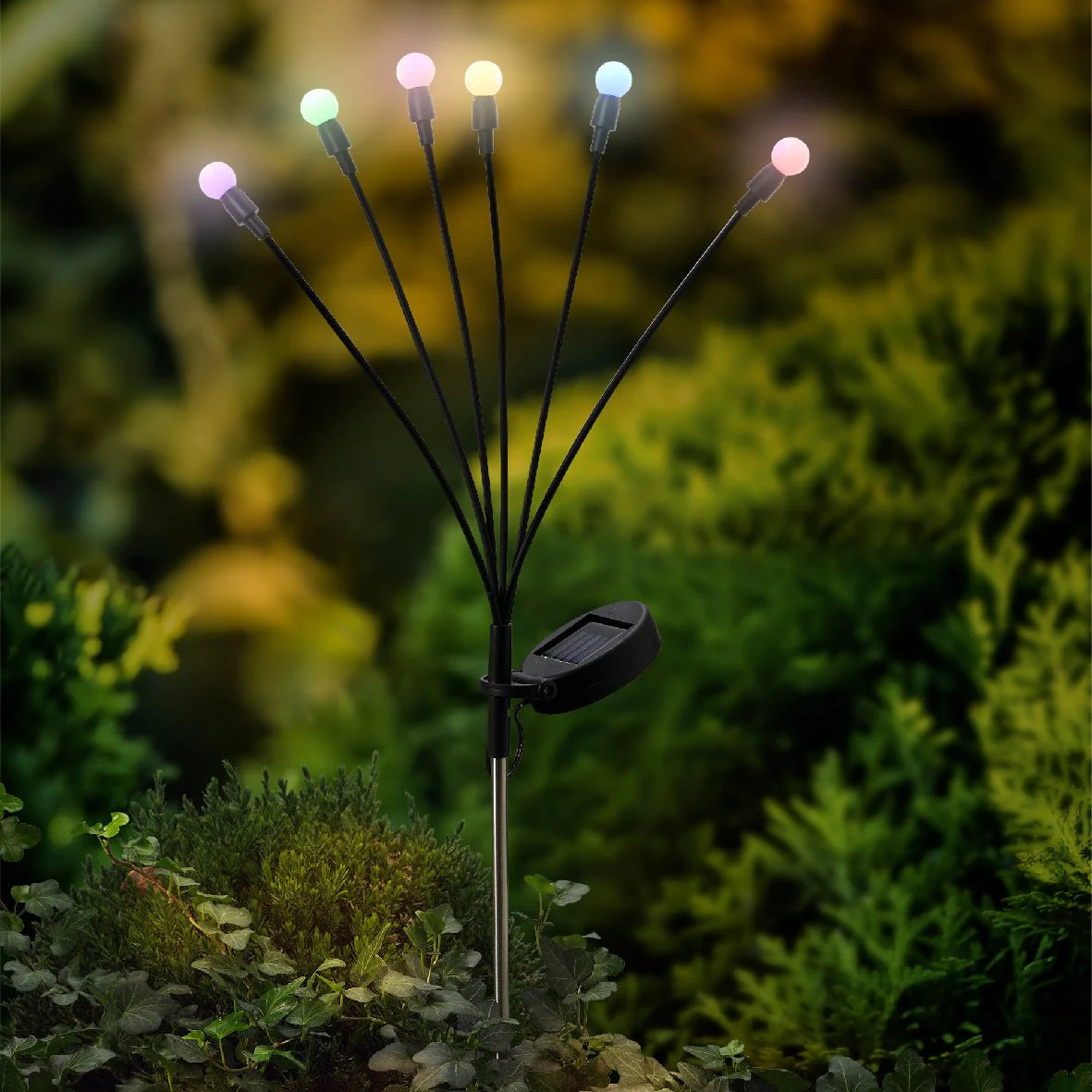 70cm Black PVC Solar Stake Light Swaying