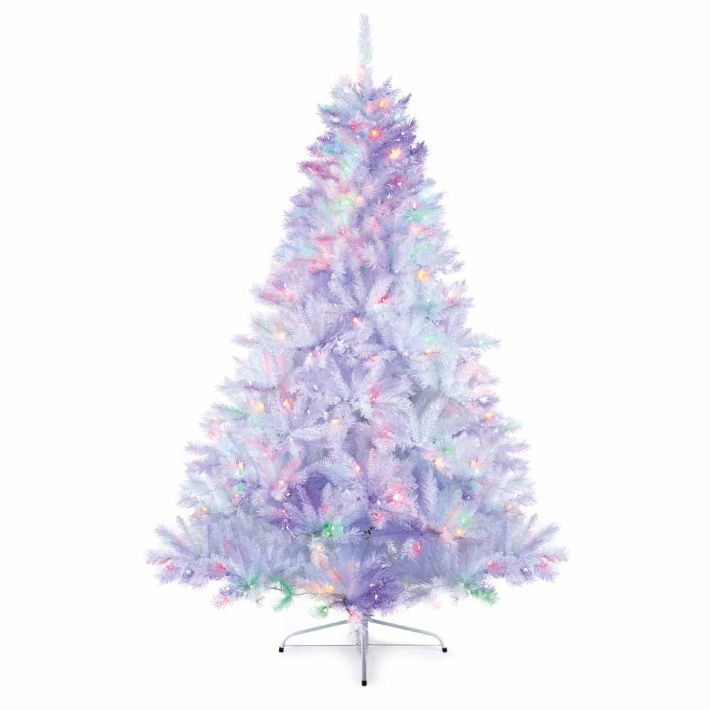 7ft (2.1m) Premier Pre-Lit White Spruce Tree with Iridescent Tips - Image 2
