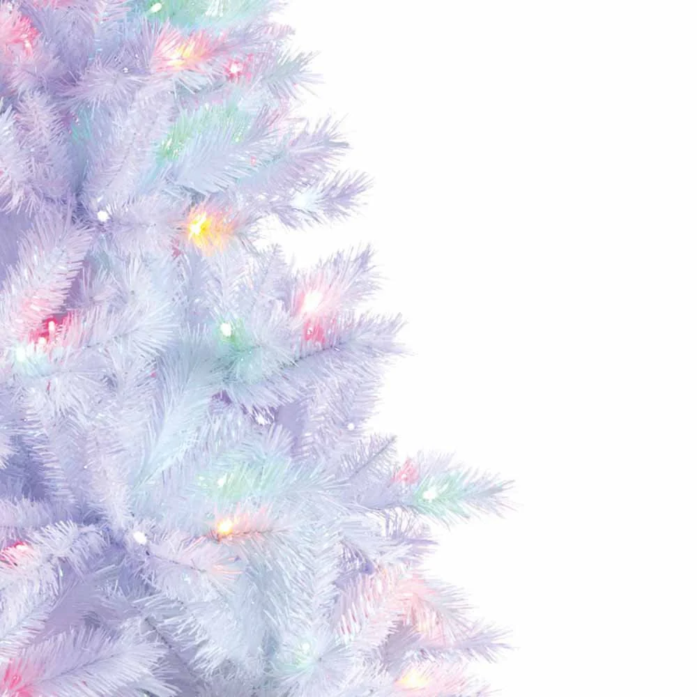 7ft (2.1m) Premier Pre-Lit White Spruce Tree with Iridescent Tips - Image 3