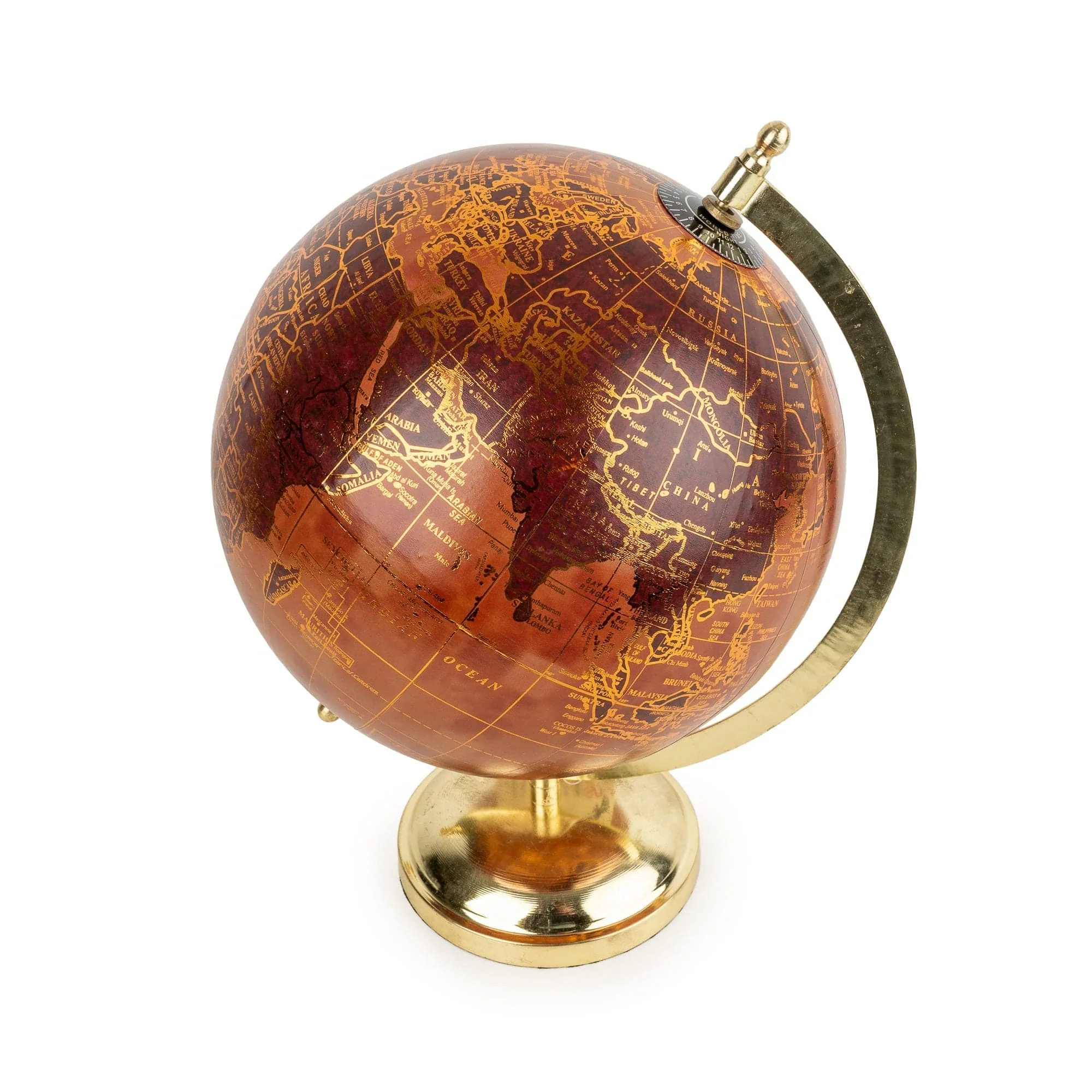 8" Globe - Terracotta and Golds - Image 2