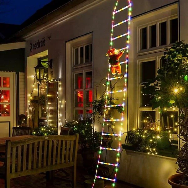9.9ft Christmas Ladder Light with Santa Claus – Festive Multicolor Glow