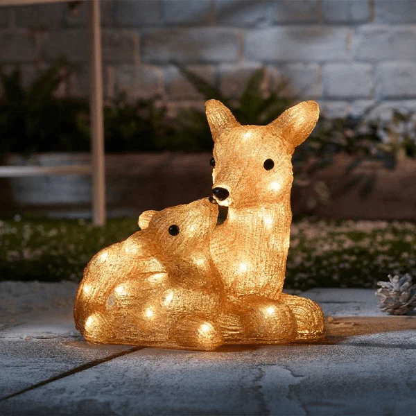 Acrylic InLit Doe and Fawn Battery Operated