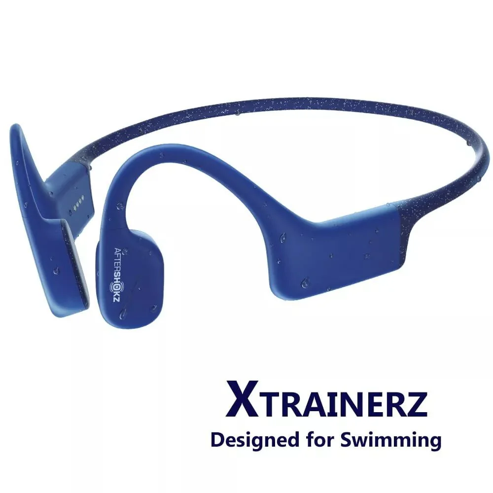 Aftershokz AS700SB Xtrainerz Open-Ear MP3 Swimming Bone Conduction Headphones Sapphire Blue, One Size