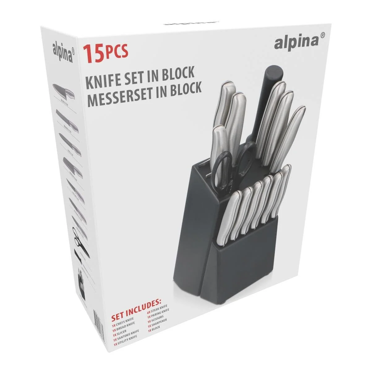 ALPINA 15-Piece Knife Set in Block