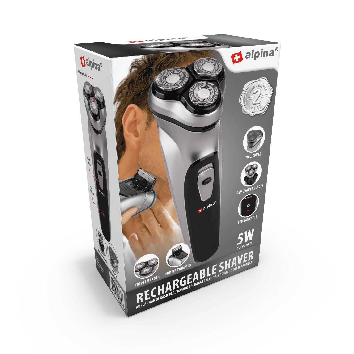 ALPINA 3-Head Rechargeable Shaver