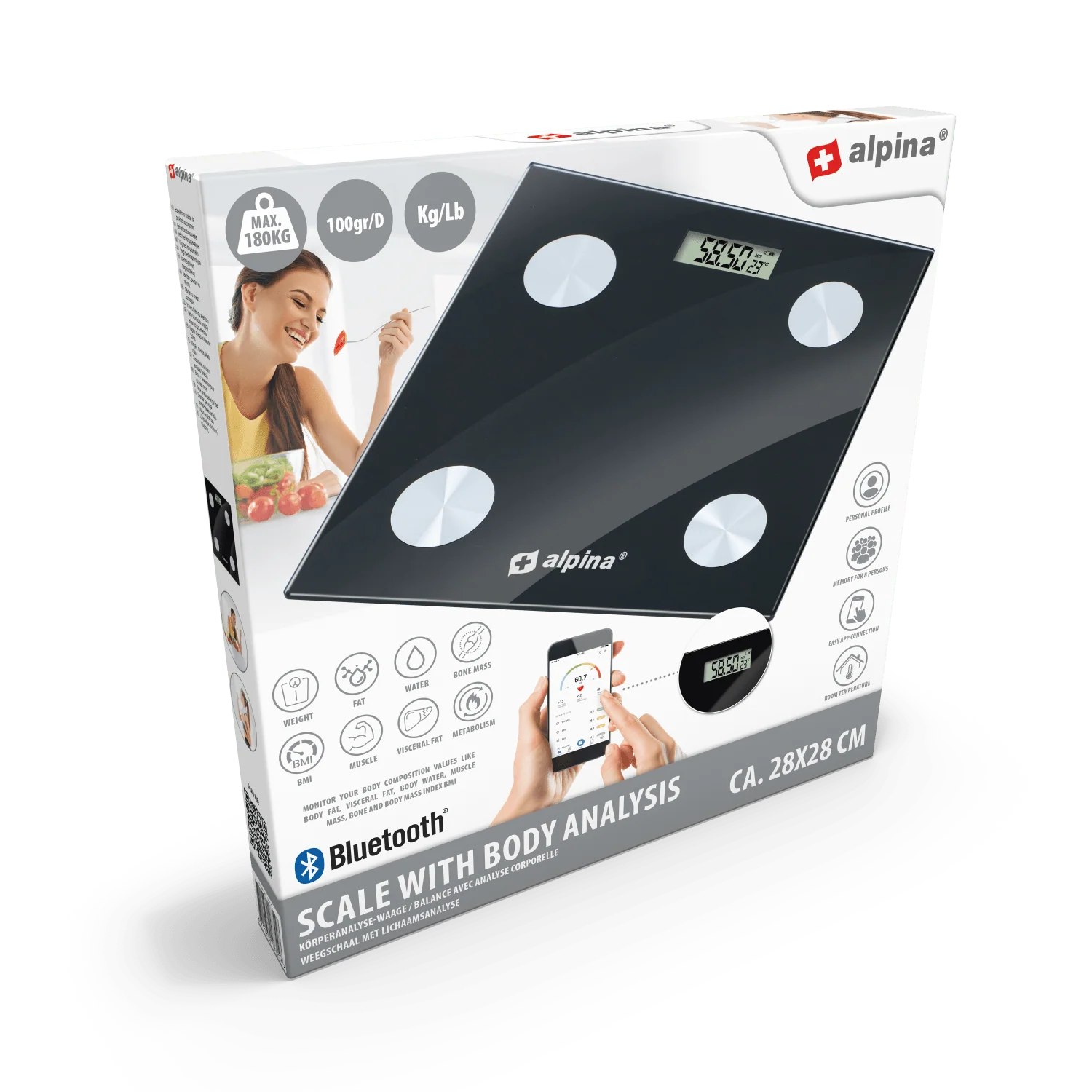 ALPINA Bathroom Scale with Body Analysis