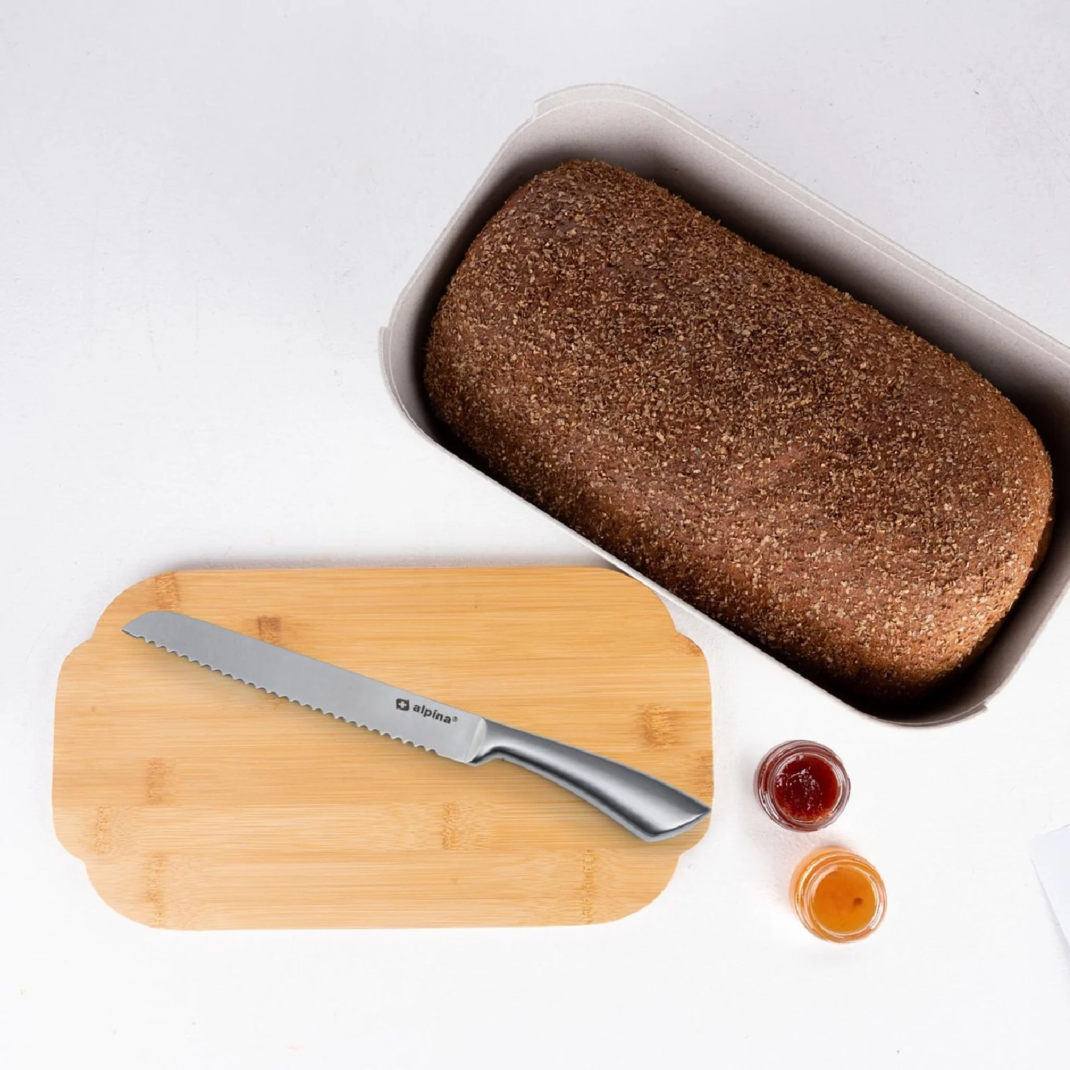 ALPINA Bread Storage Box 650g 33cm With Bamboo Lid - Image 3