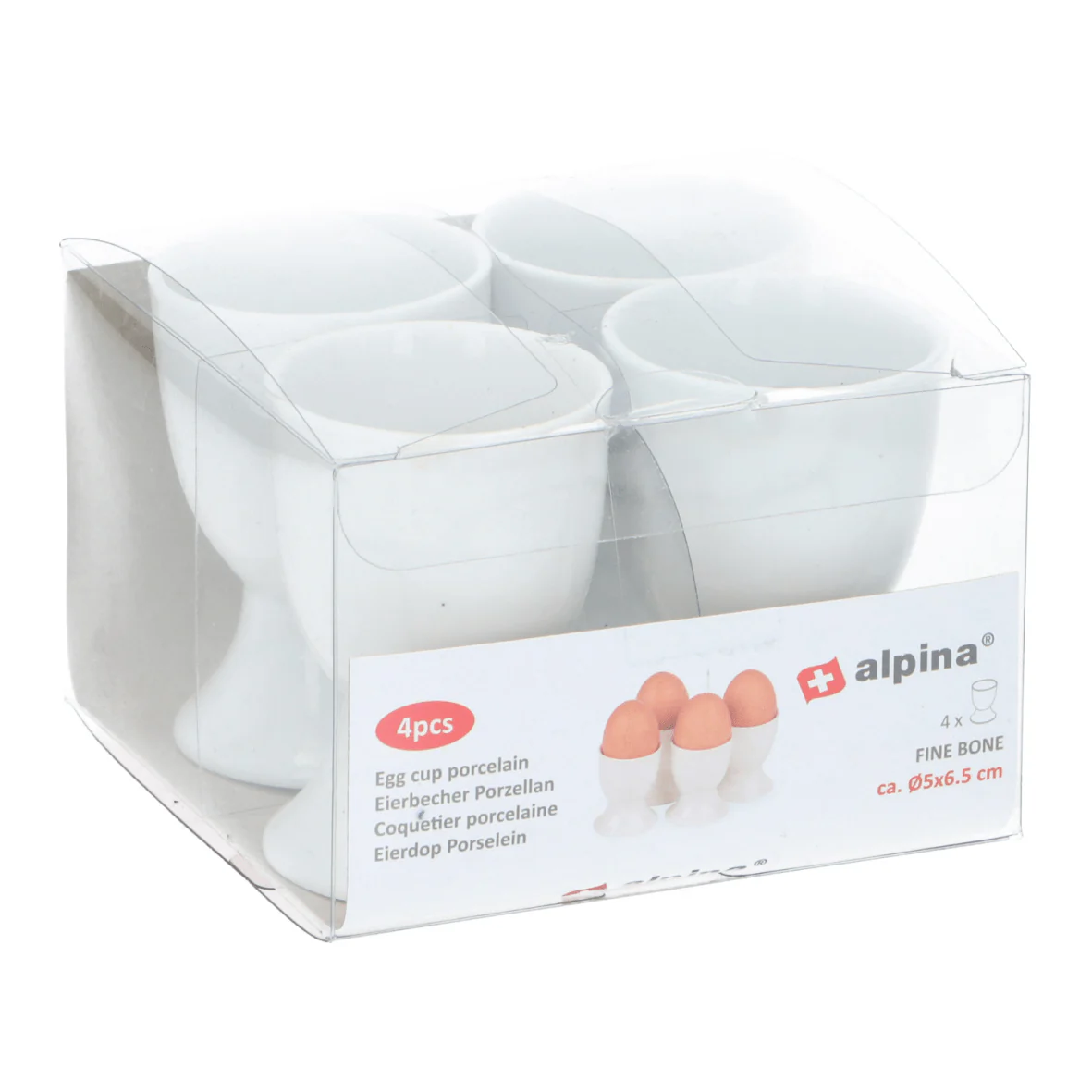 Alpina Egg Cup Set Of 4 Pieces In White Porcelain