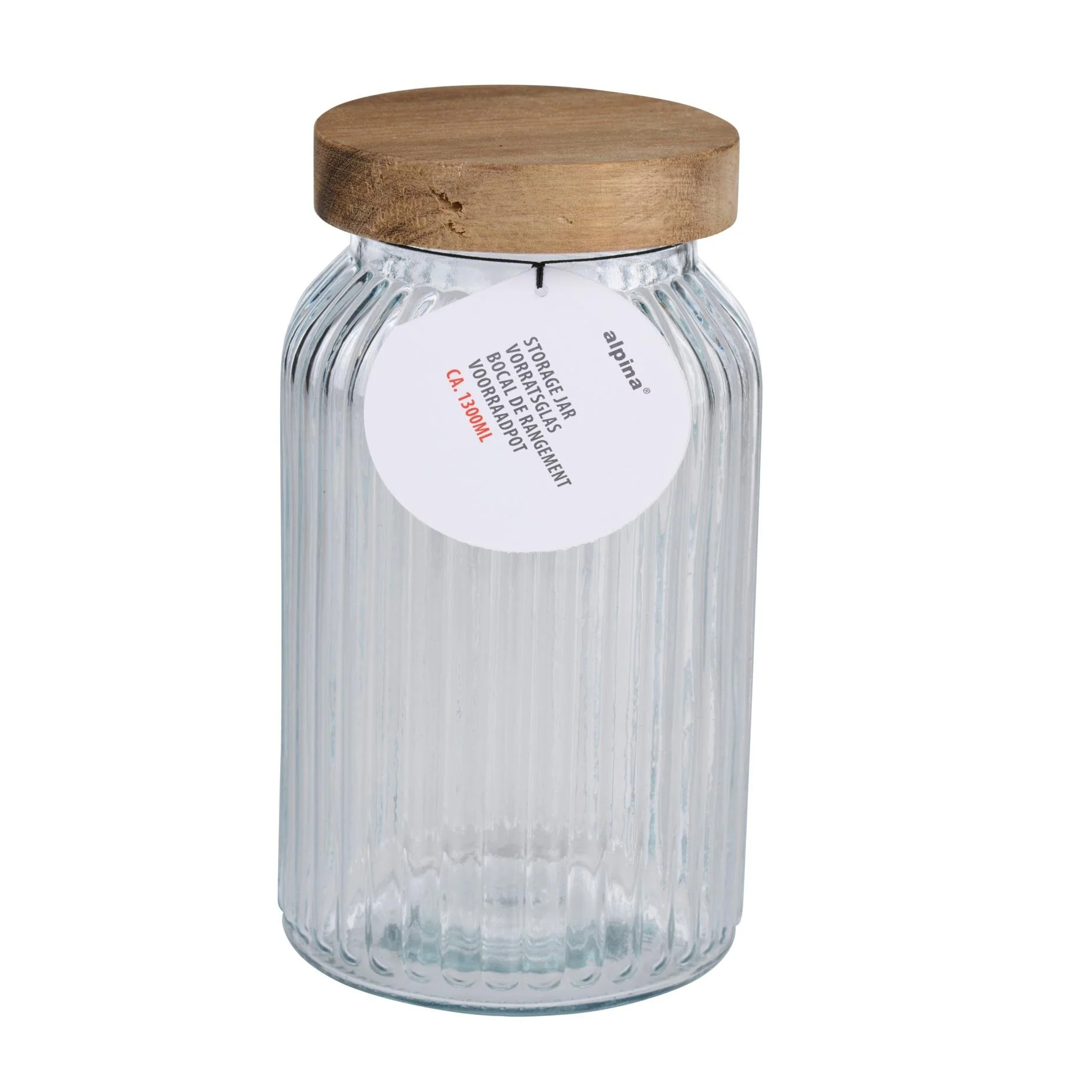 ALPINA Glass Storage Jar with Lid 20cm