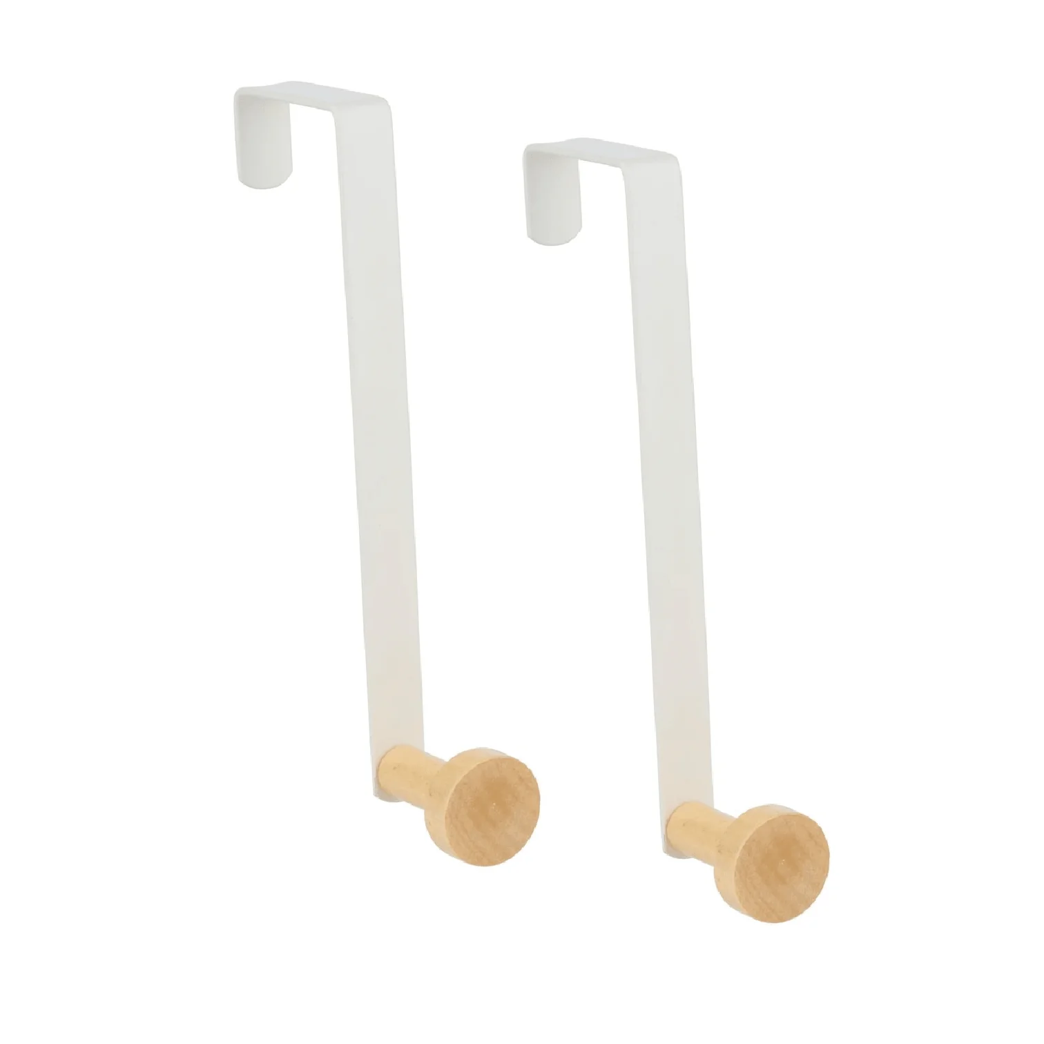 ALPINA Over Door Hook With Wooden Knob 2 Pack