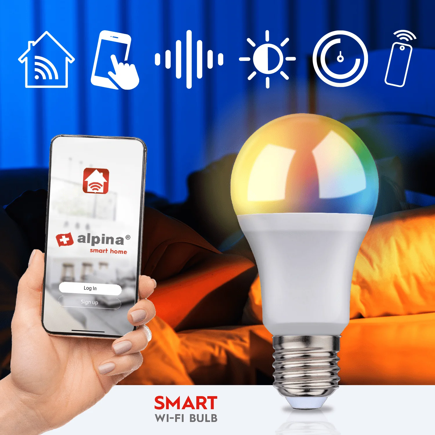 Alpina Smart Bulb RGB / Warm White E27 9W - Image 4