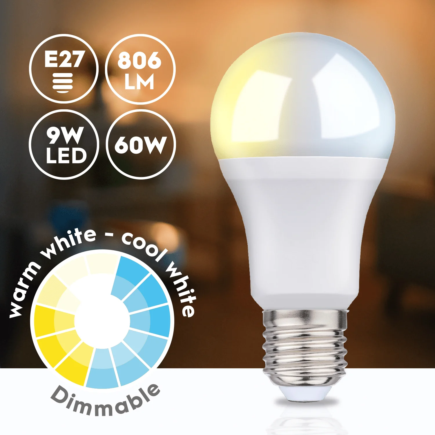 Alpina Smart Bulb Warm / Cool White E27 9W - Image 4