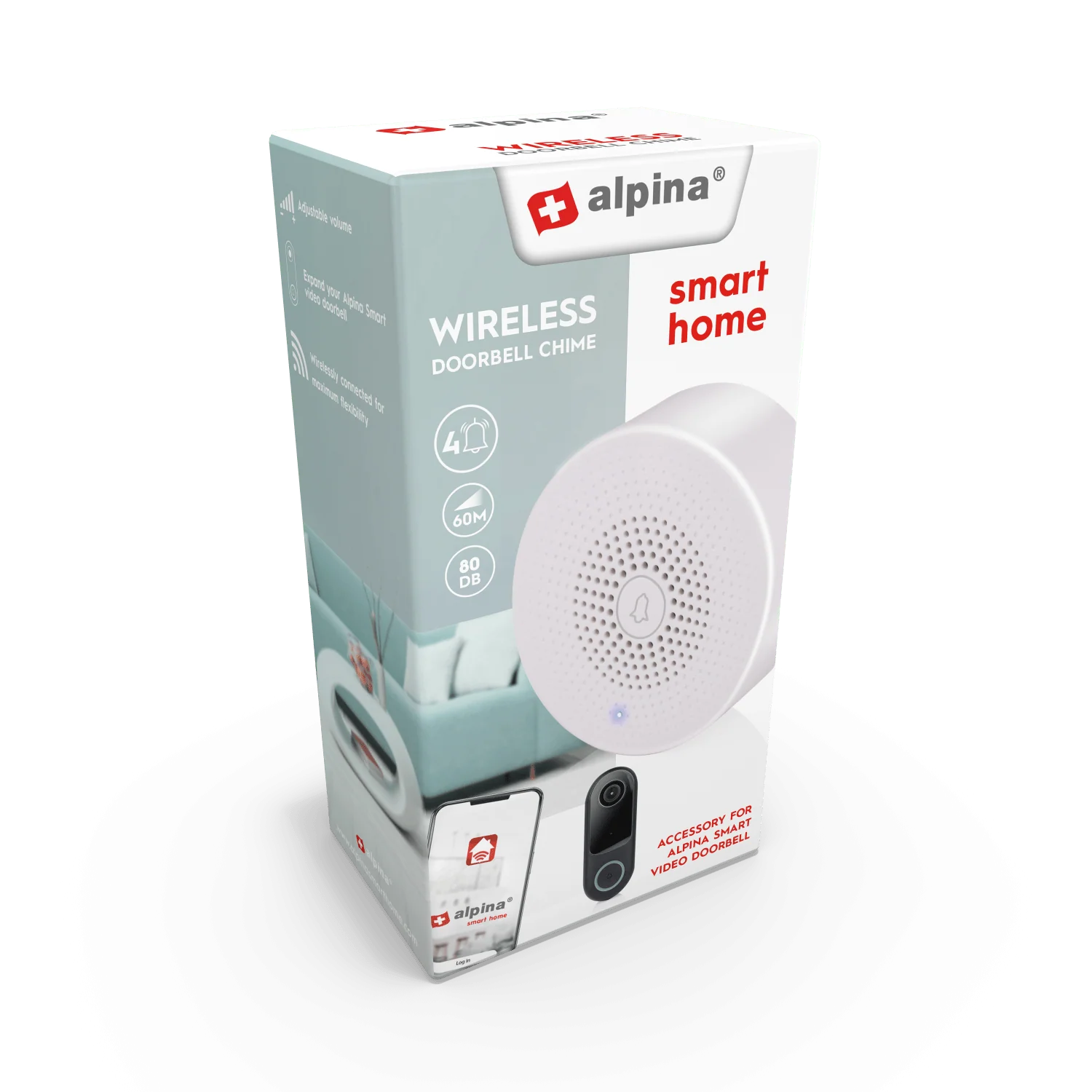 Alpina Smart Wireless Chime for Smart Doorbell