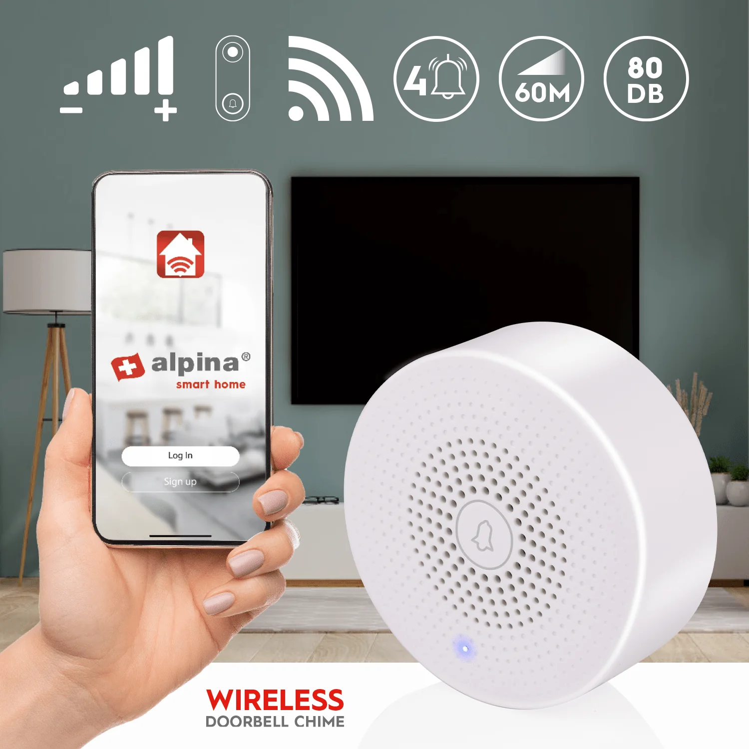 Alpina Smart Wireless Chime for Smart Doorbell - Image 2