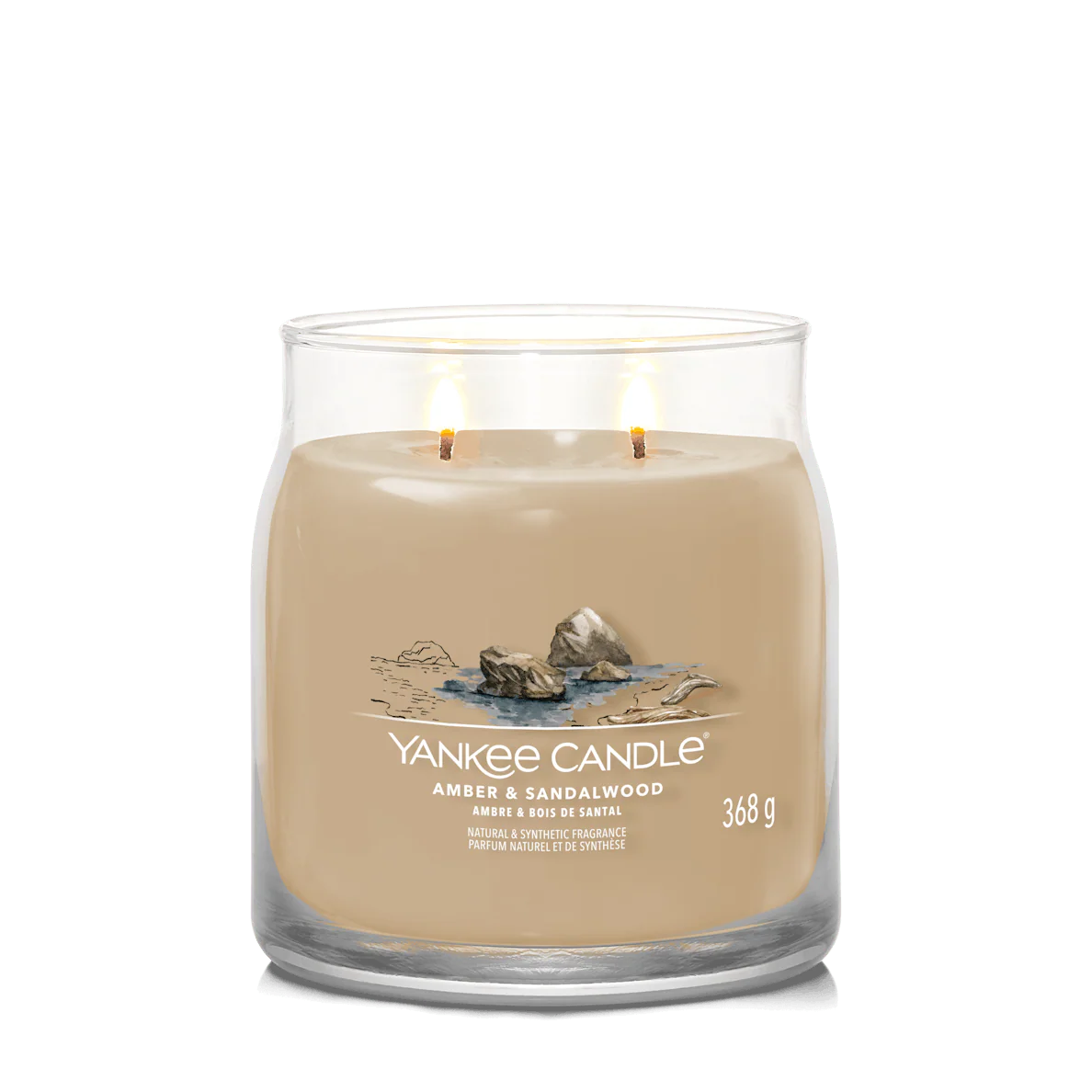 Amber & Sandalwood Signature Medium Jar Yankee Candle 368g - Image 2