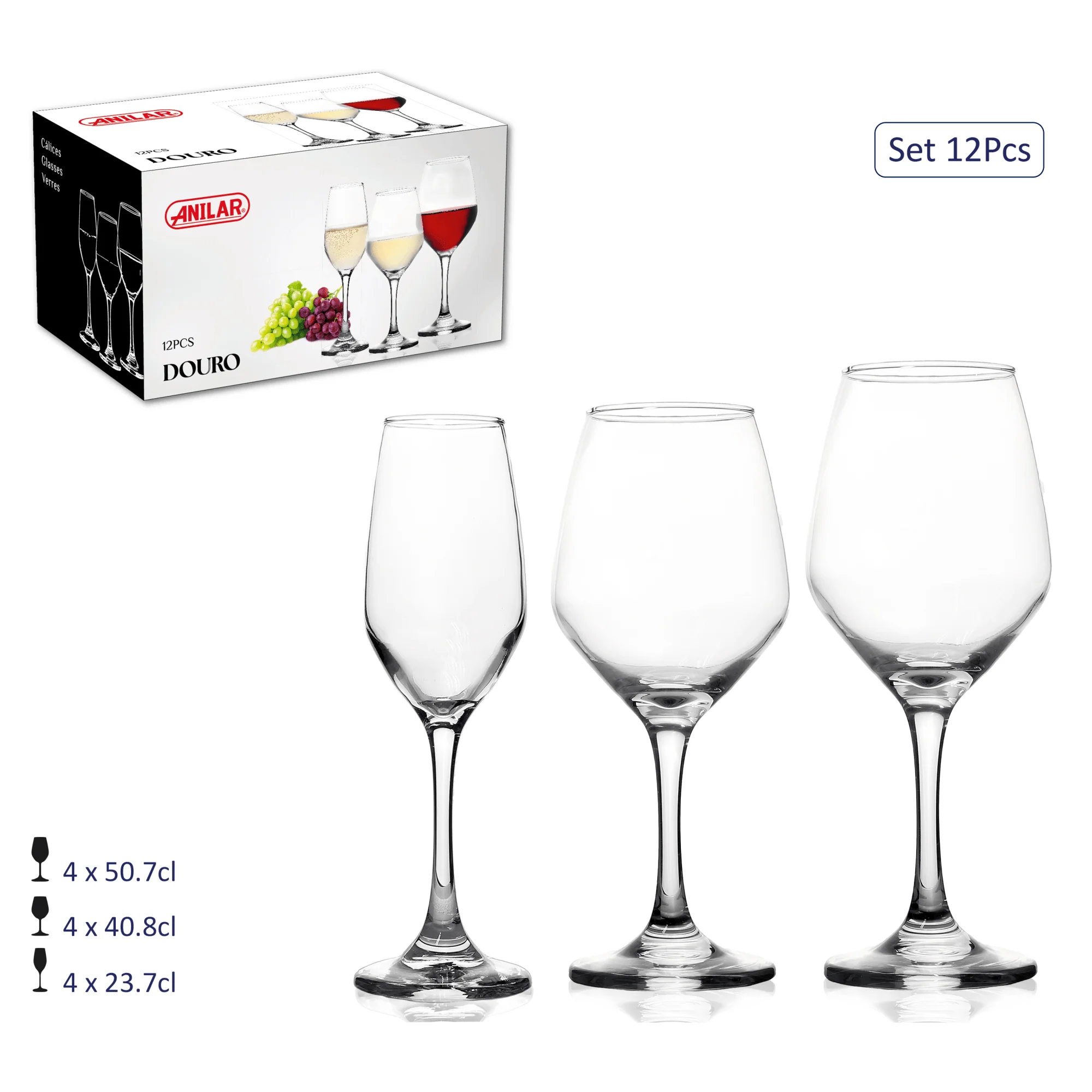 Anilar 12-Piece Stemware Glass Set – Douro Collection - Image 2