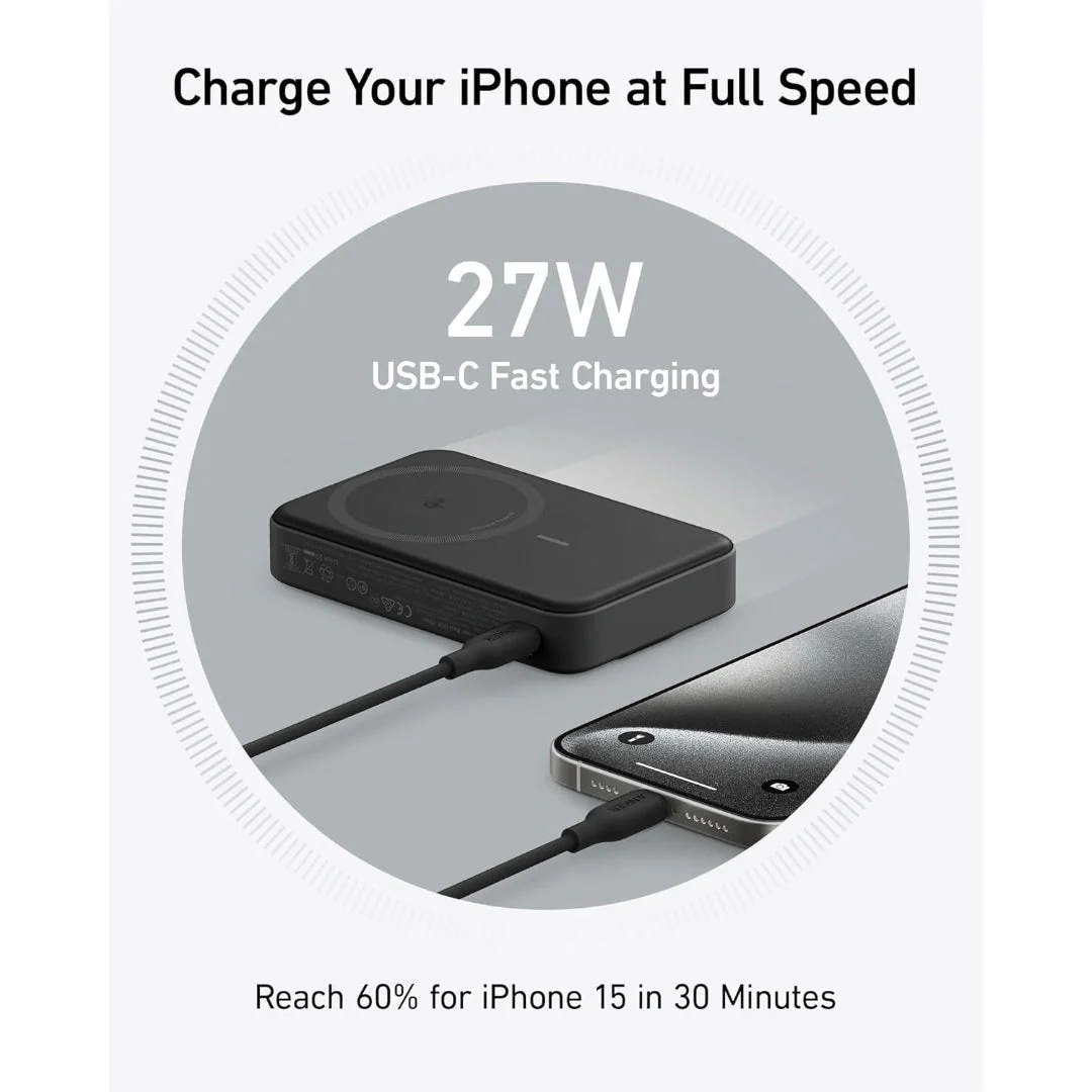 Anker MagGo 10,000mah Wireless Power Bank - Black - Image 3