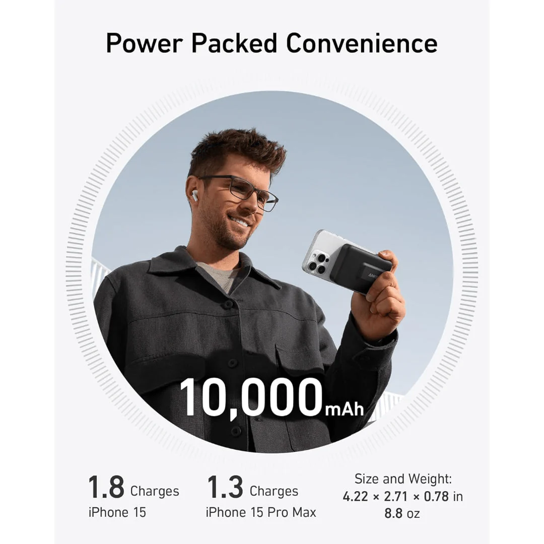 Anker MagGo 10,000mah Wireless Power Bank - Black - Image 4