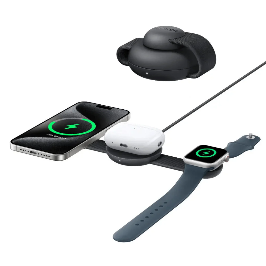 Anker MagGo 3 in 1 Wireless Charger Charging Pad Foldable - Black - Image 2