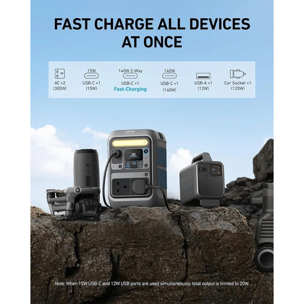 Anker Solix C300X Portable Power Station 300W | A1723211 - Image 7