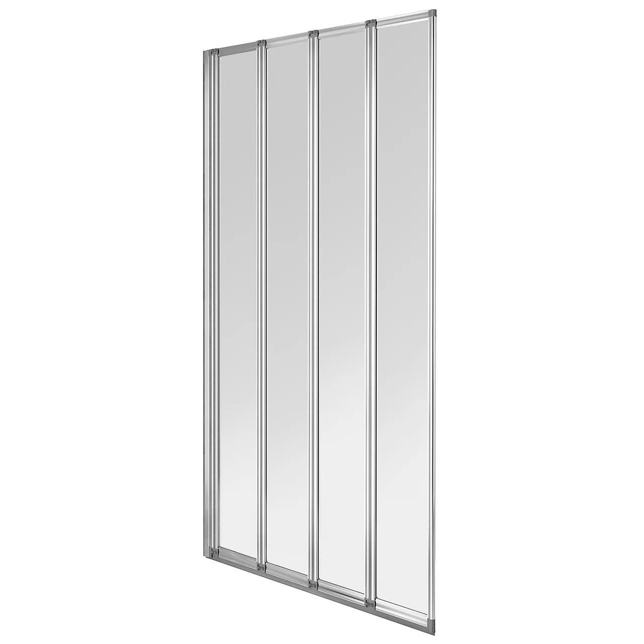 Aqualux  Chrome 4 Folding Bath Screen    Polished Silver  BS2020