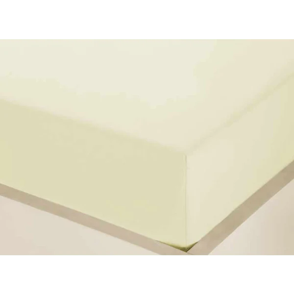 Atlantic Linen 100% Cotton 200 TC Deep Fitted Sheet Kingsize - Ivory